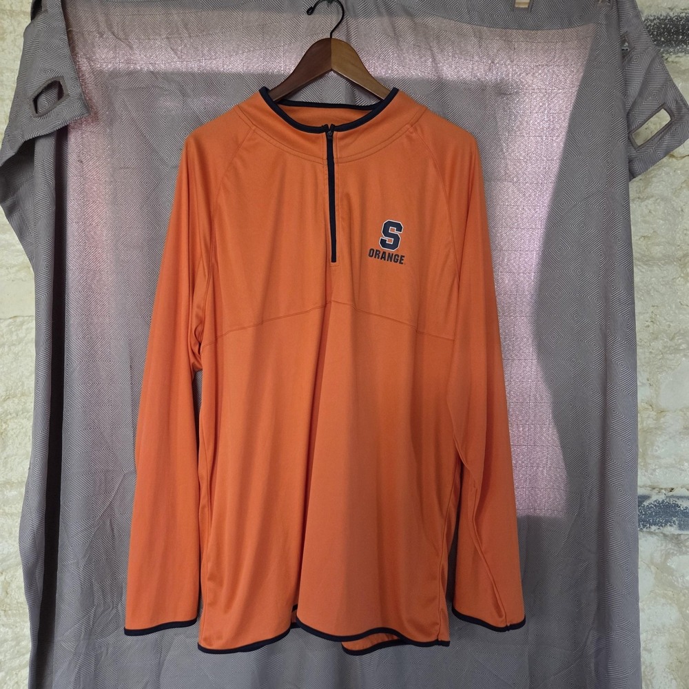 Syracuse Orange Shirt Mens 2XL Orange NCAA Colosseum Quarter Zip Long Sleeve